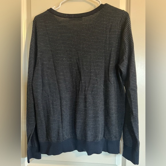 LOFT - Lightweight wool blend sweater -Navy and grey stripes - Picture 2 of 5